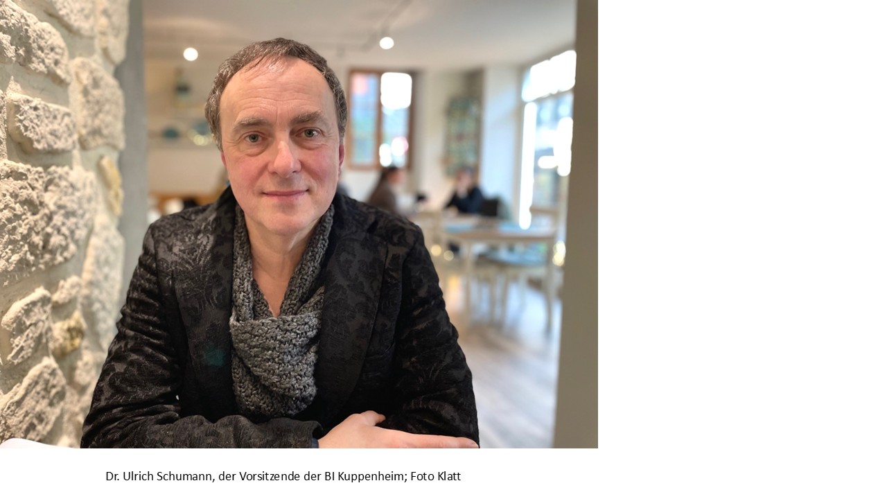 Dr. Ulrich Schumann, Vorsitzender der BI Kuppenheim, Foto Klatt
