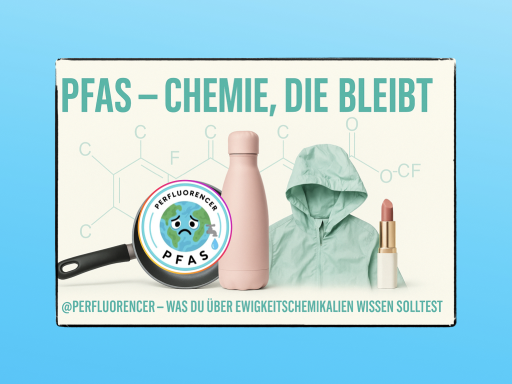 Bild mit PFAS-Gegenständen darauf (Pfanne, Jacke, Lippenstift)