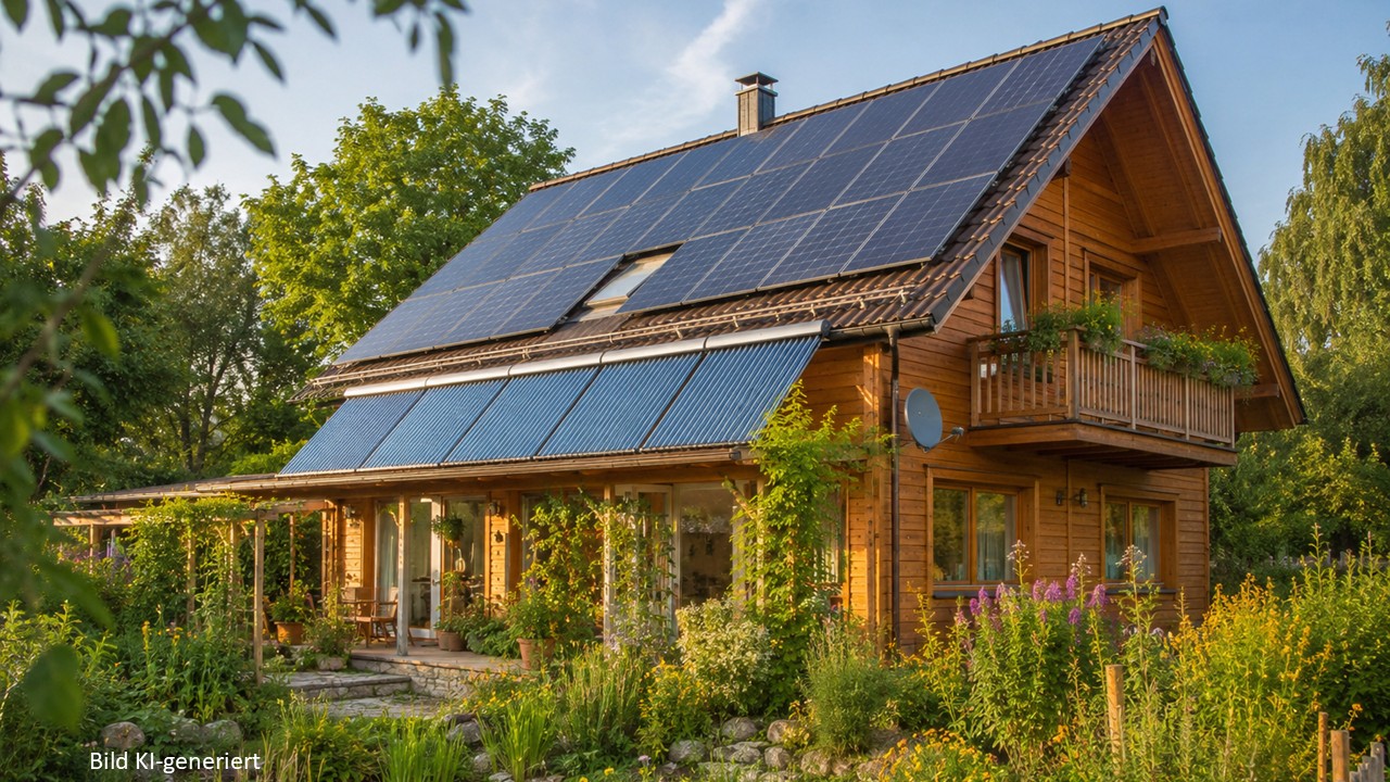 Haus mit Photovoltaikanlage